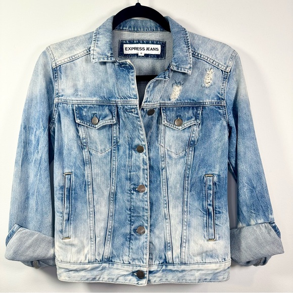 Express Distressed Jean Jacket - Picture 3 of 13